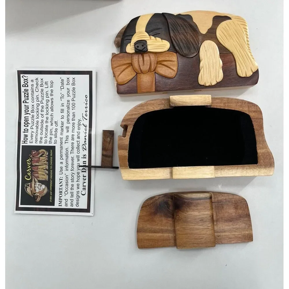 Carver Dan's Handcrafted Wood Puzzle Box 